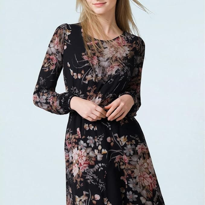 Floral Wrap Midi Dress